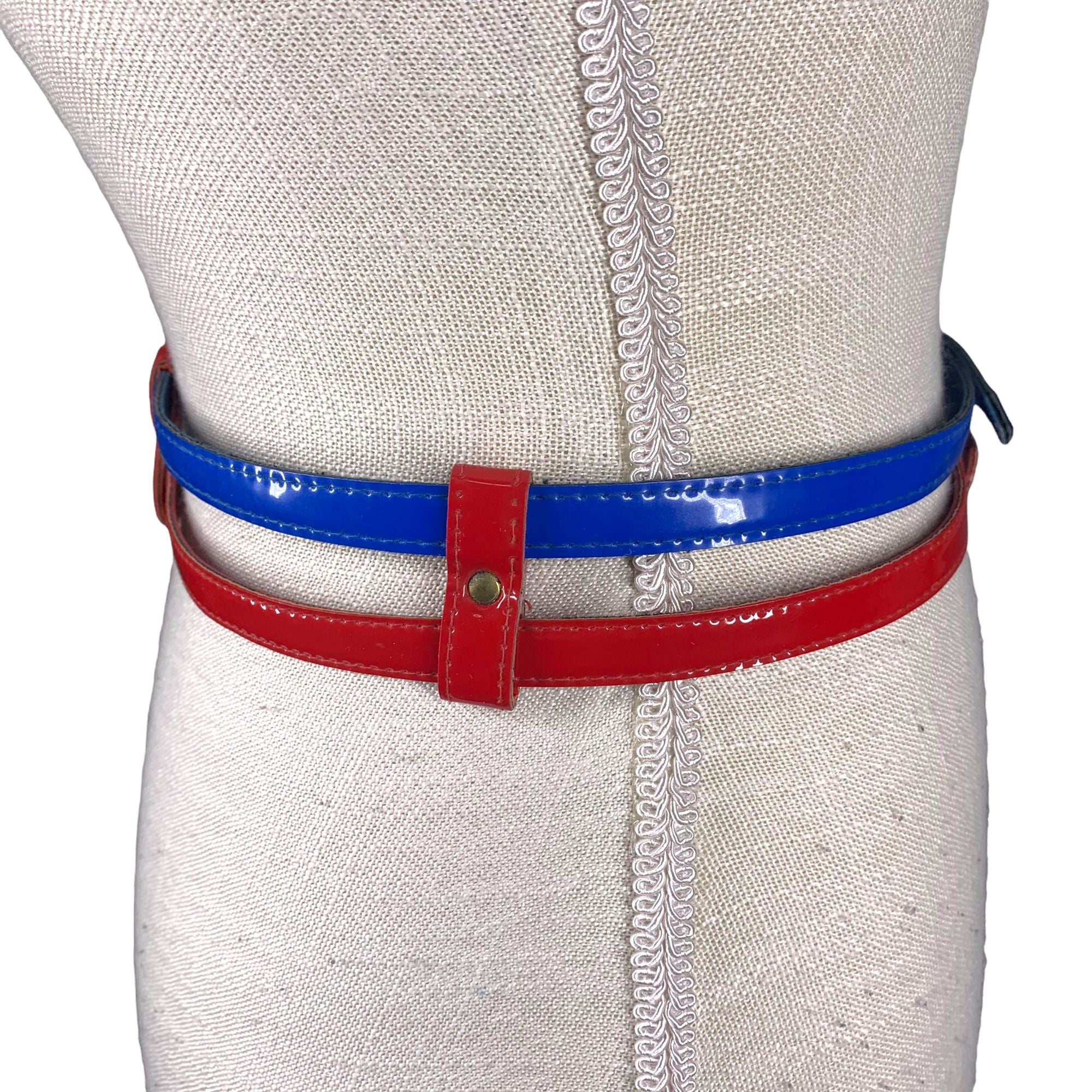 Skinny Reversible Red/Black Belt | Vintage main image 0