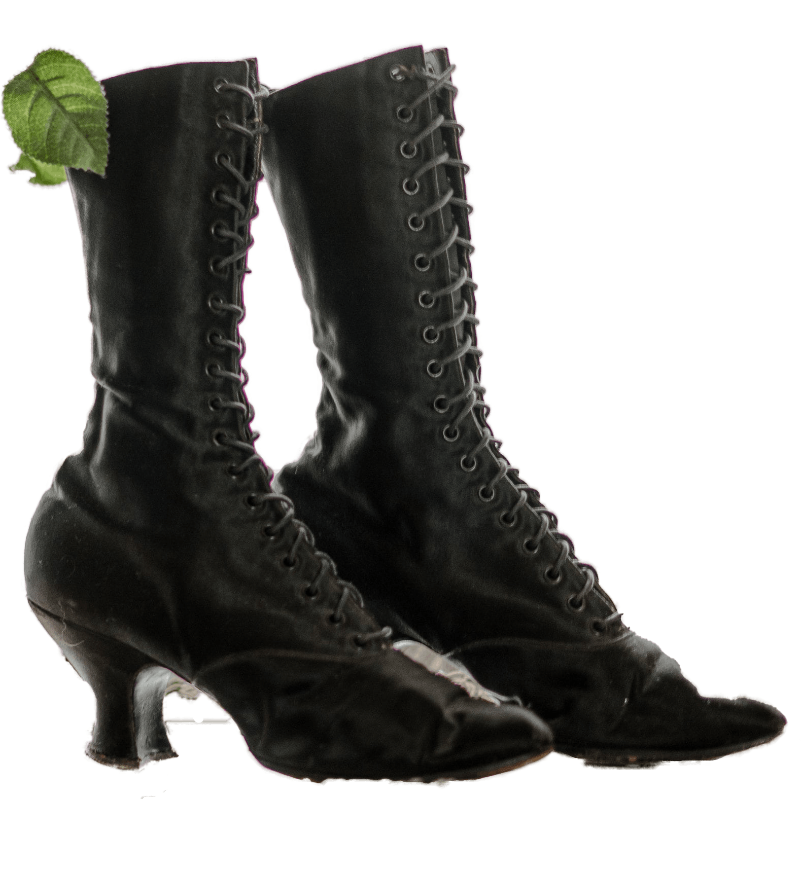 vintage-10s-edwardian-fantastic-withchy-black-satin-laceup-boots-small