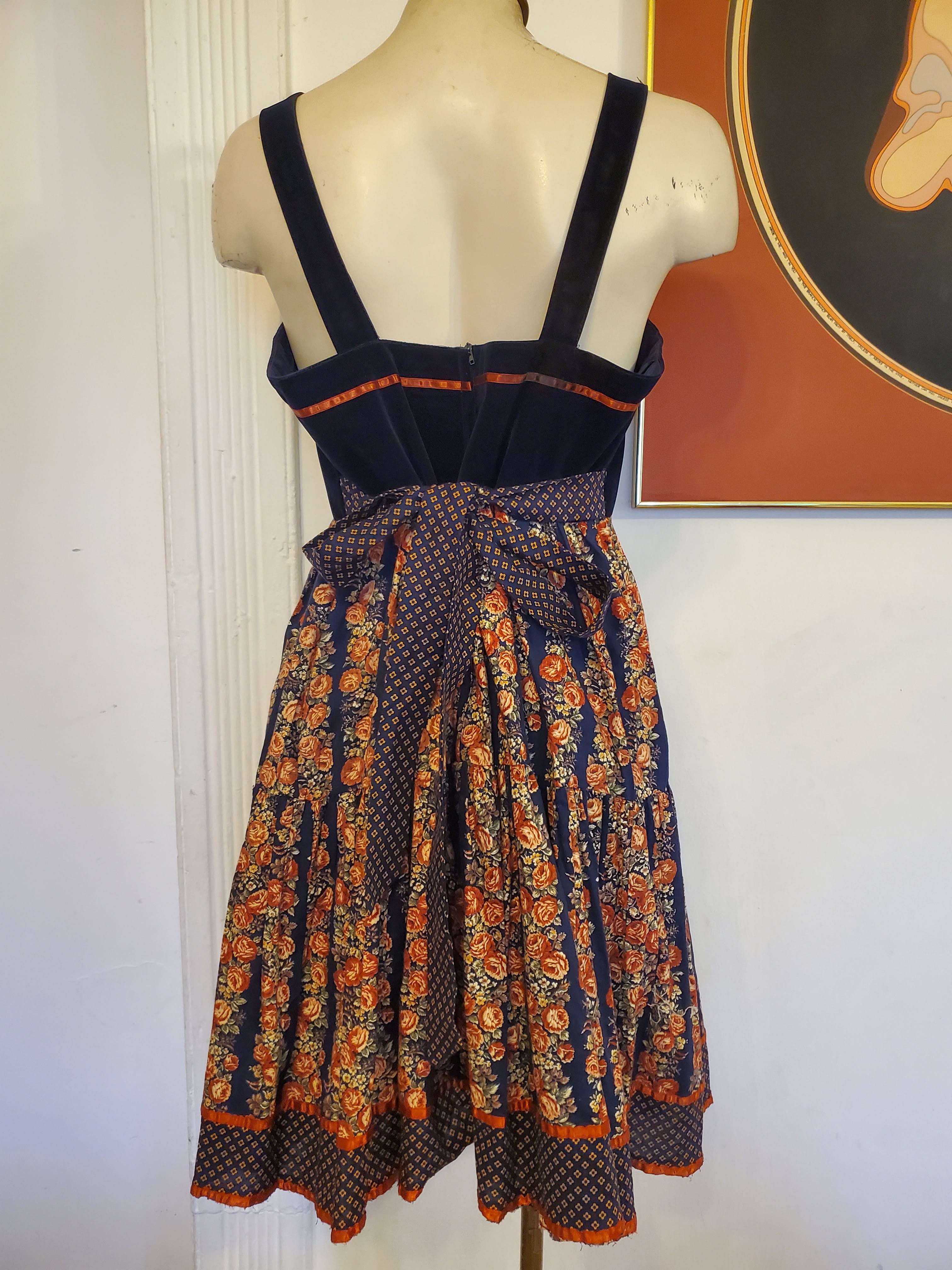 Vintage 70’s Velvet Corset and Floral Prairie Dress by Gunne Sax | Shop ...