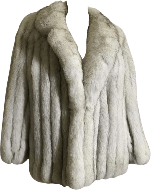 Vintage 80's Silver Fox Fur Coat by Saga Furs