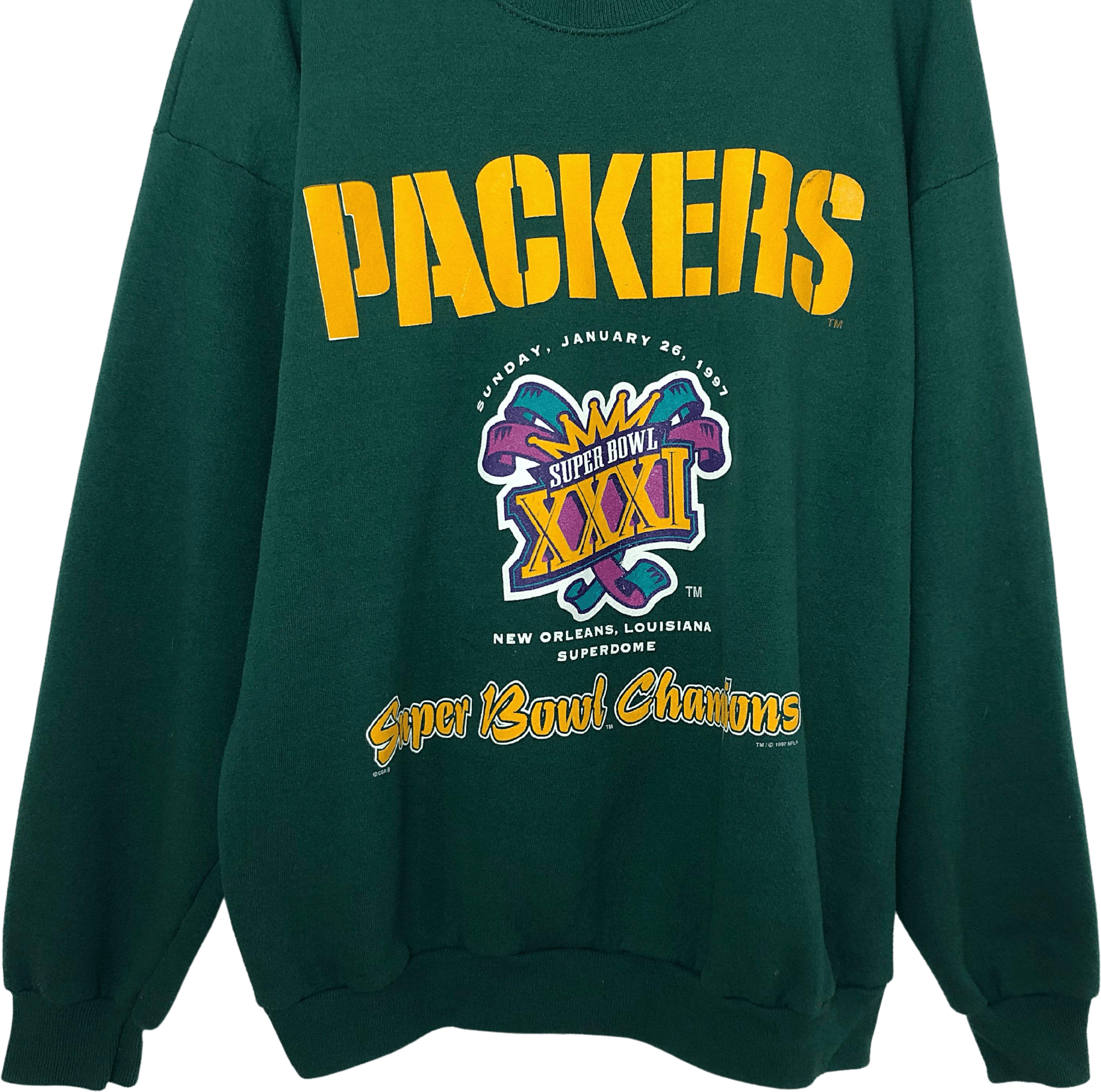 Vintage 97 Central Division Champs Green Bay Packers Nutmeg Mills XL  Sweatshirt