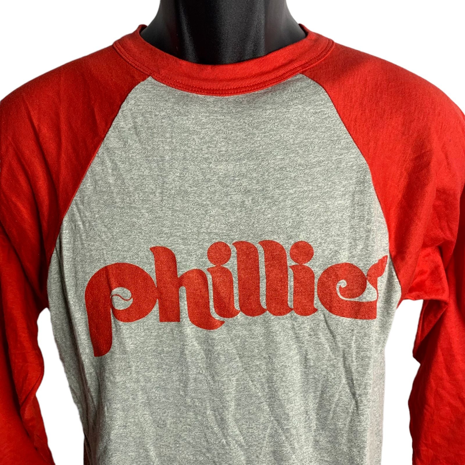 Vintage Mens Phillies Baseball Shirt S Gray Single Stitch Crewneck Rag