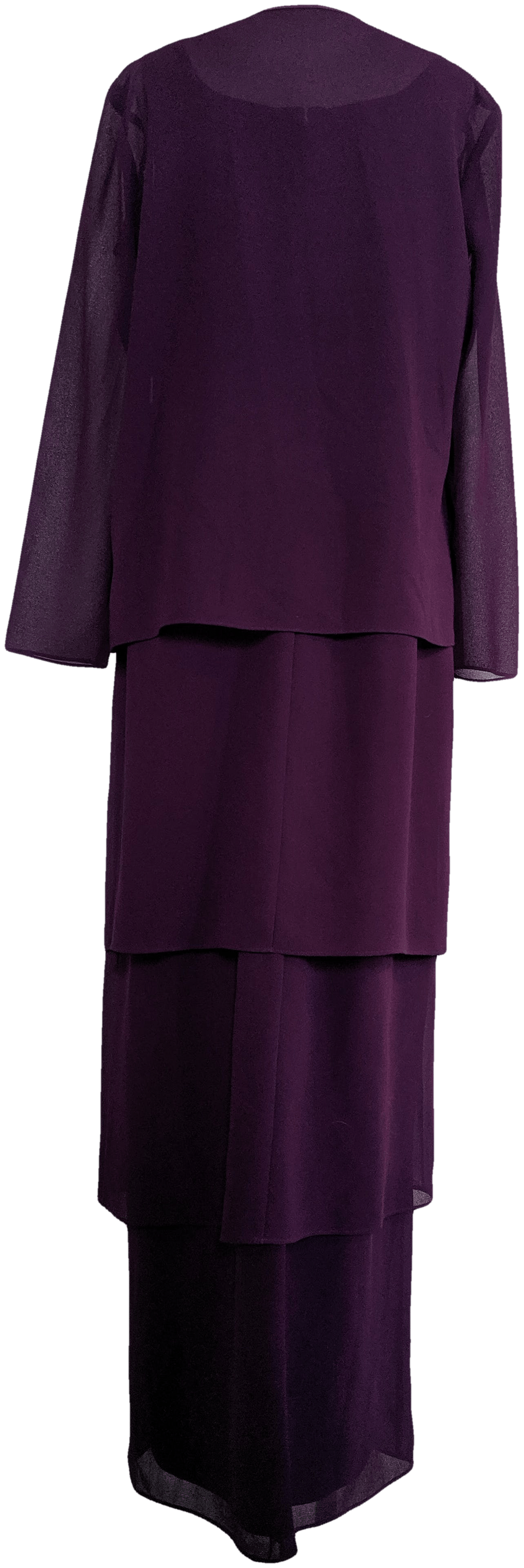 Vintage Eggplant Dress and Sheer Embroidered Cardigan Set by Dollar