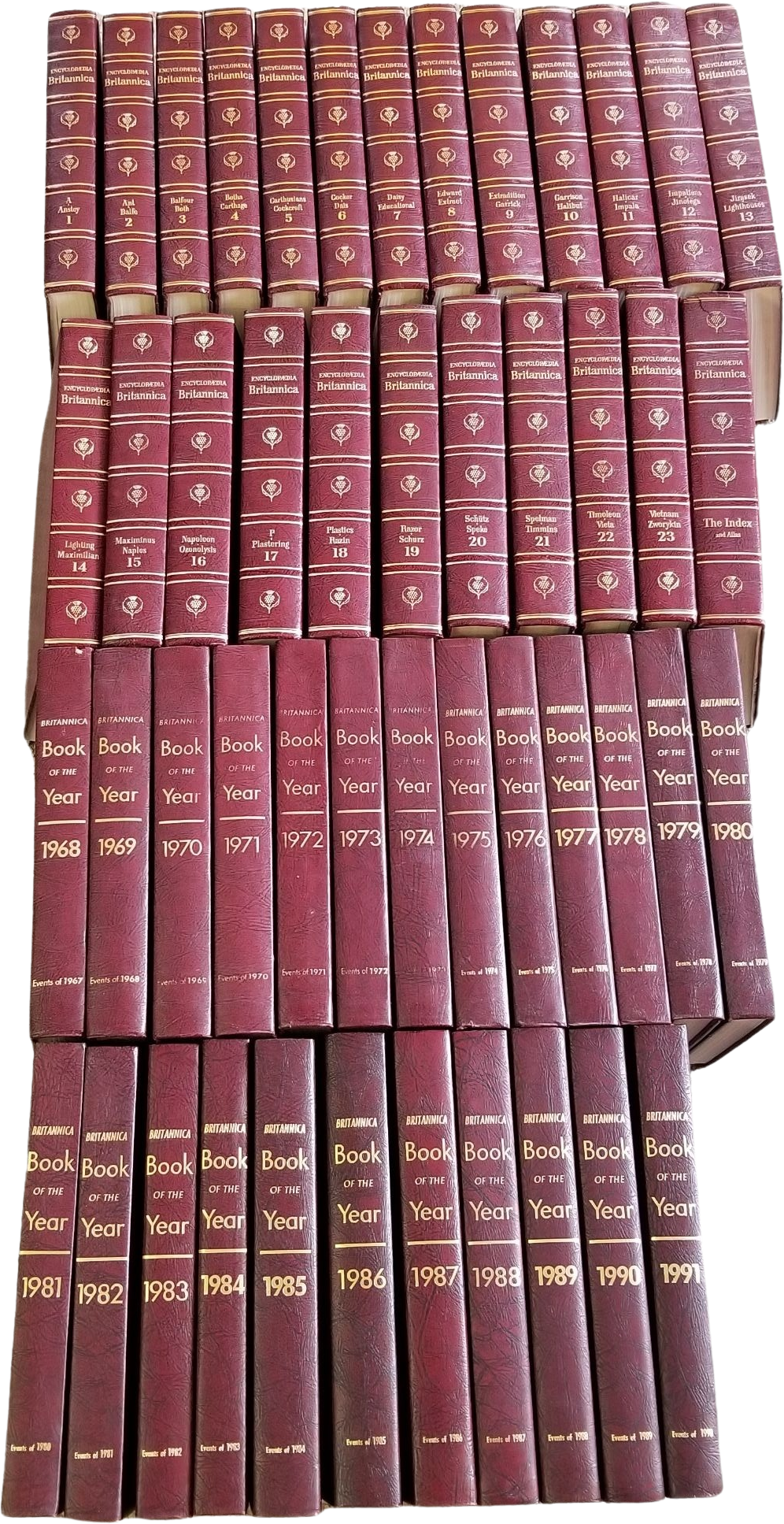 Vintage 1967 Red Britannica Encyclopedia Complete 48 Book Set Year 