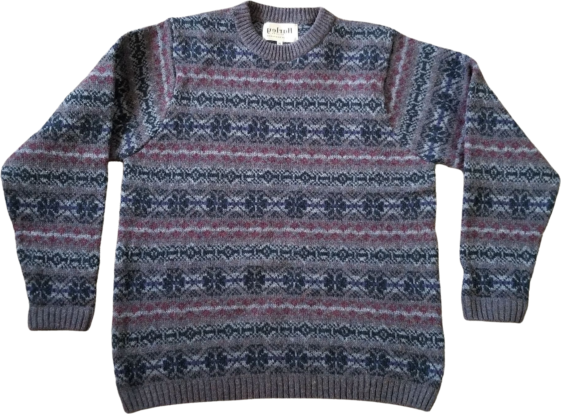 Harley Scotland M Pullover Sweater Knit Nordic Print by Harley of Scotland