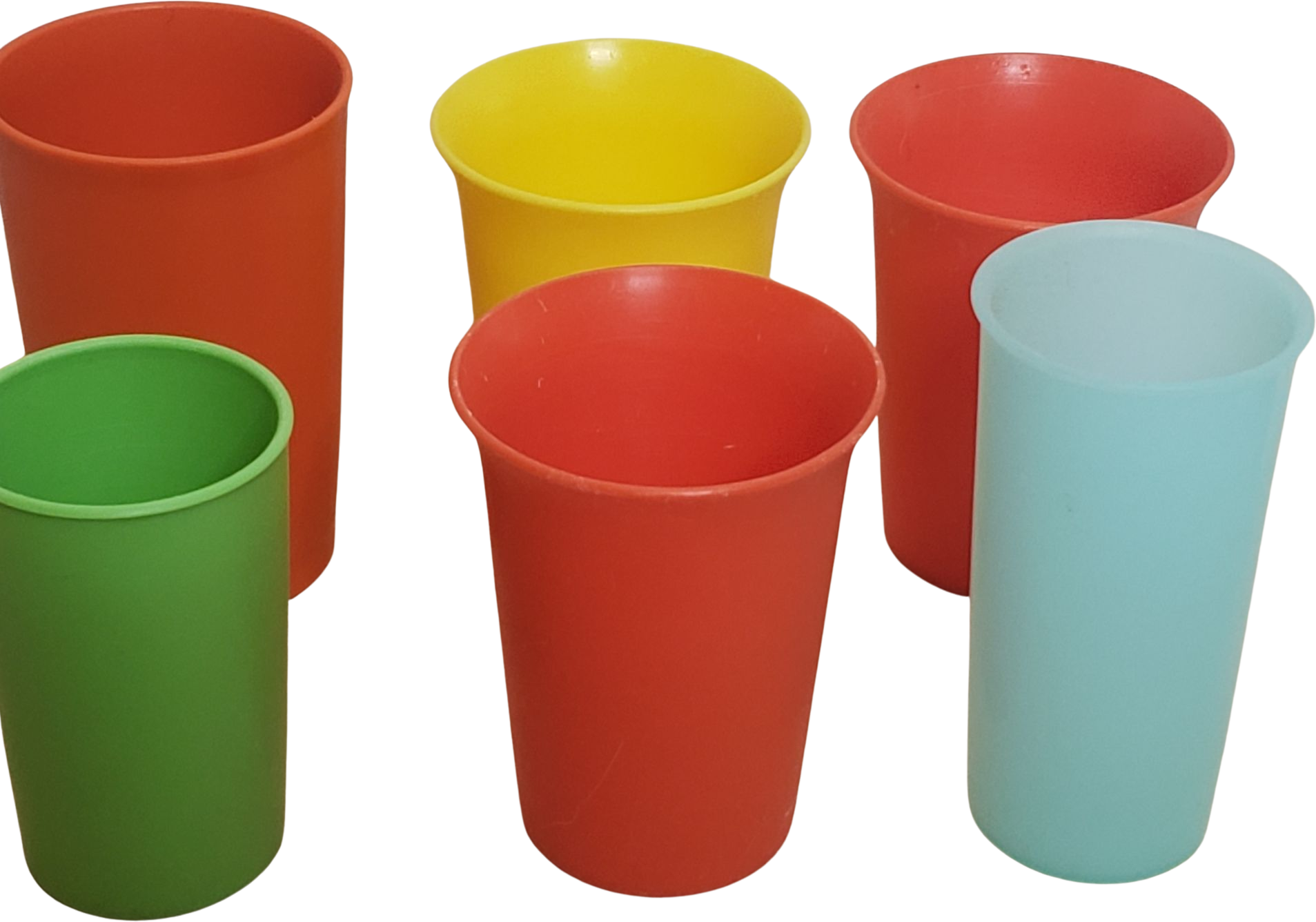 80s/90s Plastic Cup Lot Assorted Colorful By Tupperware