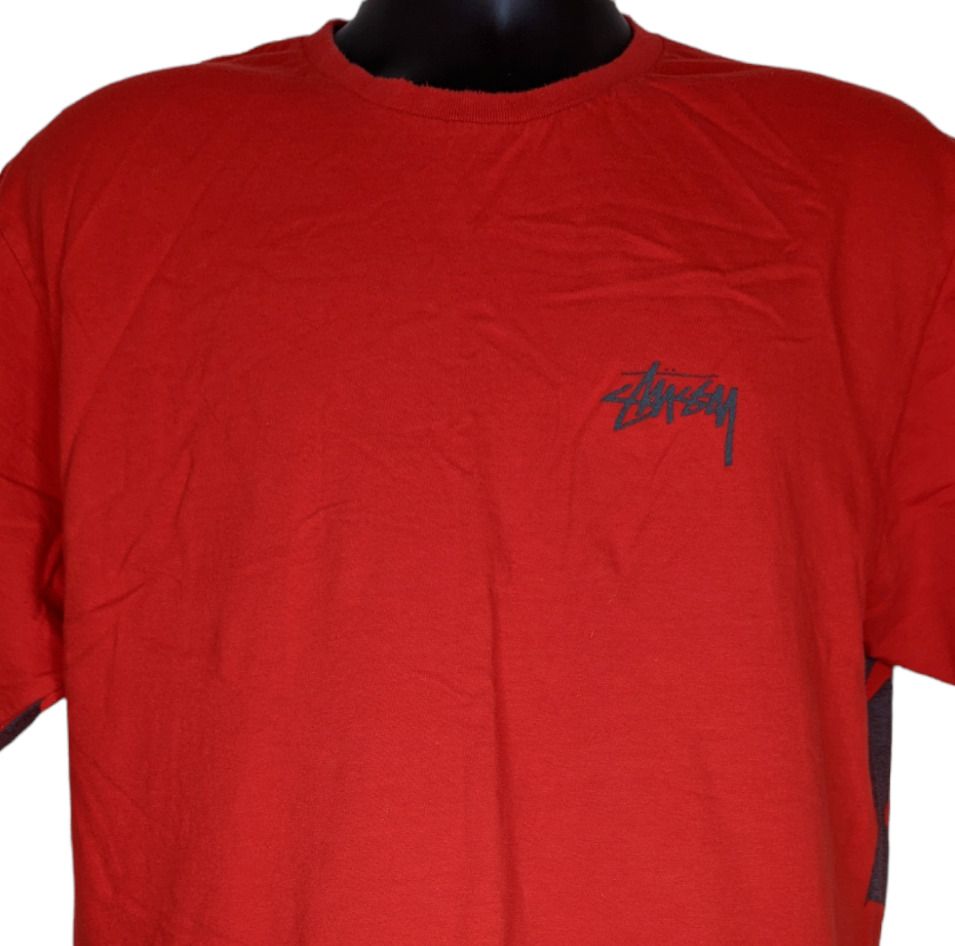 Vintage New Stussy Red Constant Elevation Causes Expansion Tee T-Shirt XL