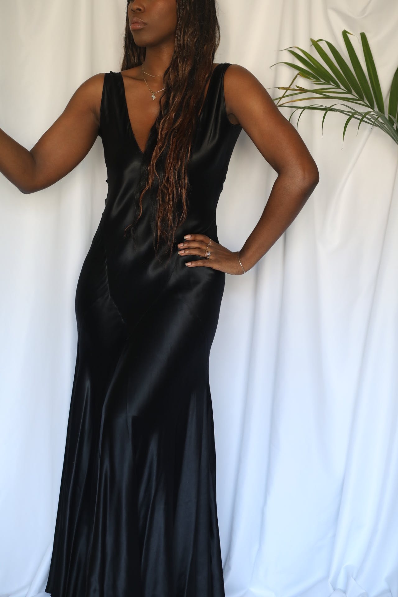 CARLSON bias cut satin gown