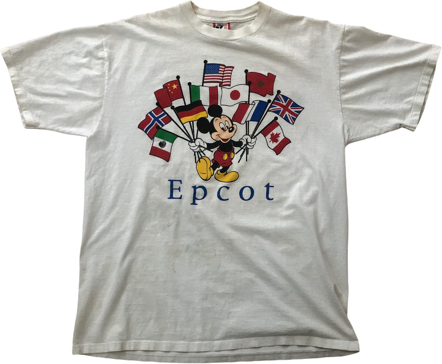 Mickey Mouse Walt Disney World Epcot Flags Vintage '90s Disney T-Shirt by  Disney