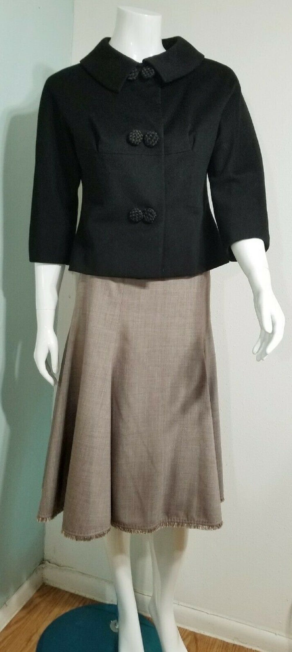 60’s Black Wool Coat main image 1