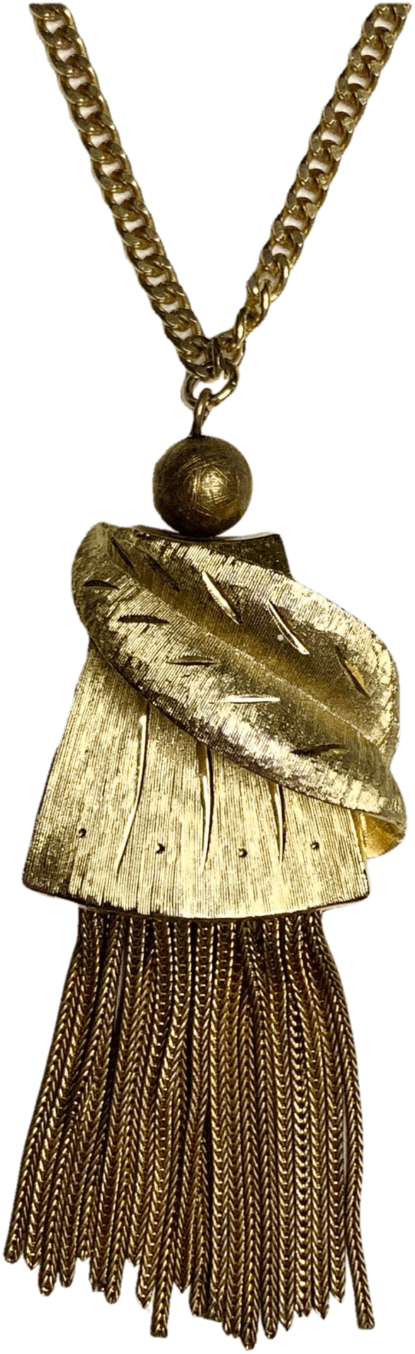 Vintage 60’s Gold Tassel Necklace by Kramer Shop THRILLING