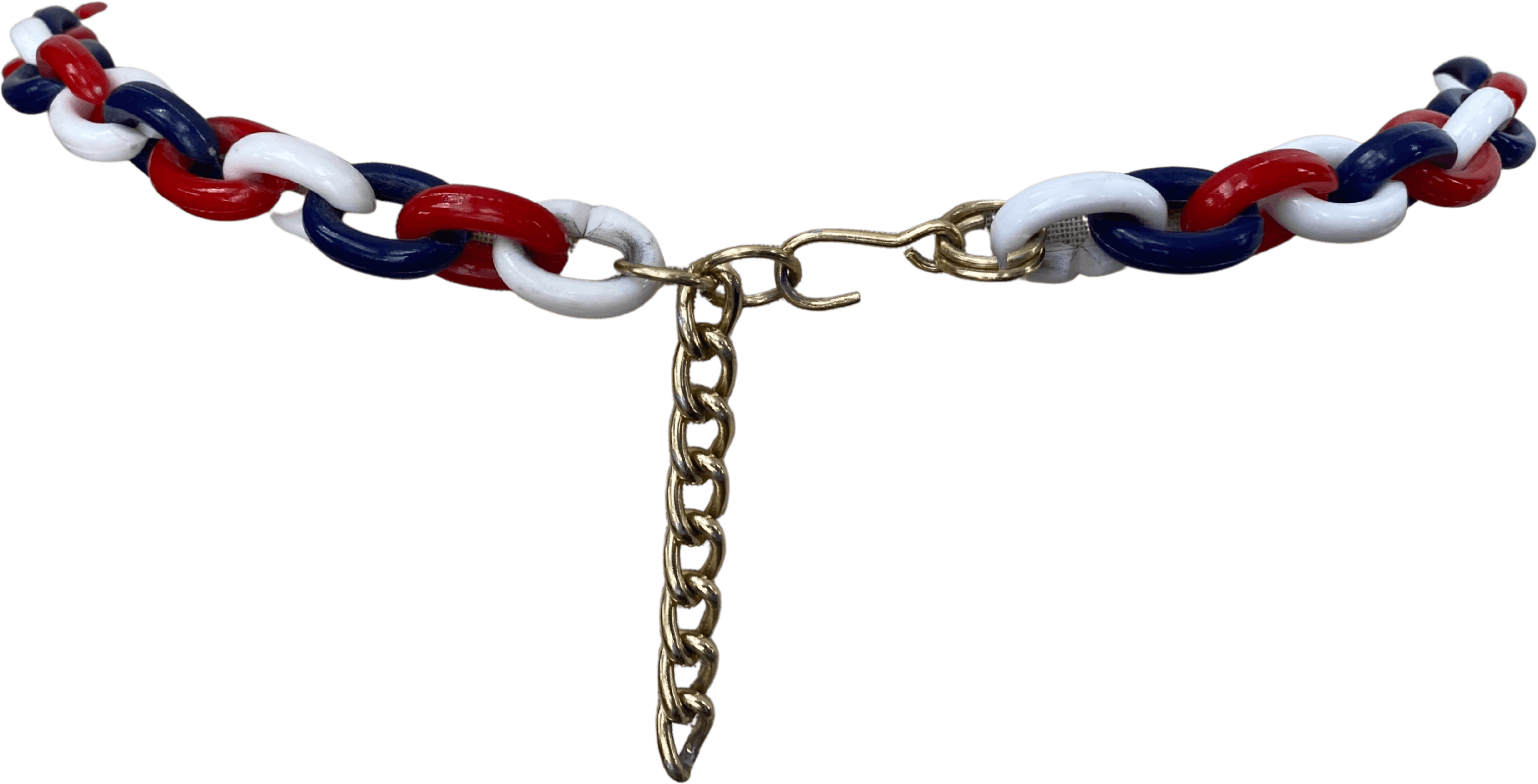 Vintage 60's Red, White & Blue Chain Link Belt Shop THRILLING