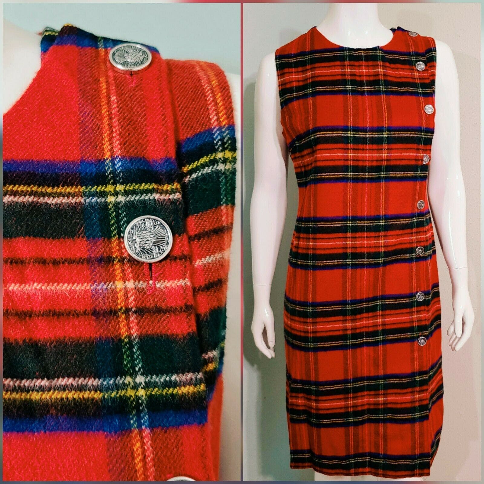 Vintage 60's Scottish Cashmere Tartan Kilt Jumper Dress by RallyKlad