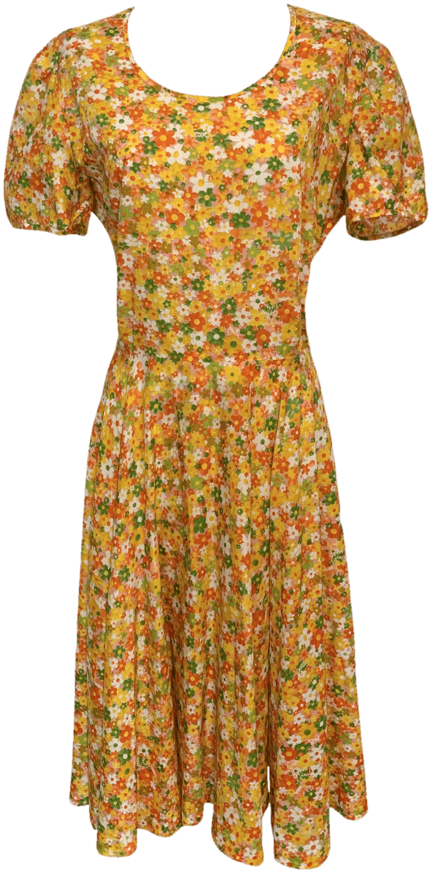 Vintage 60’s Orange Floral Dress Shop THRILLING