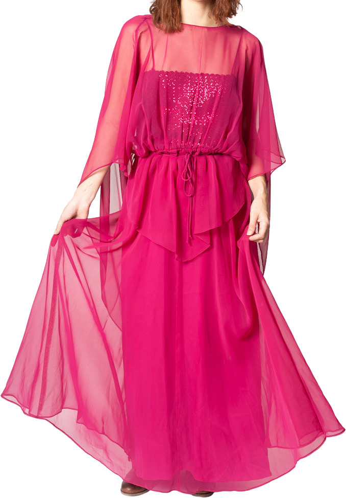 Magenta Chiffon Dress