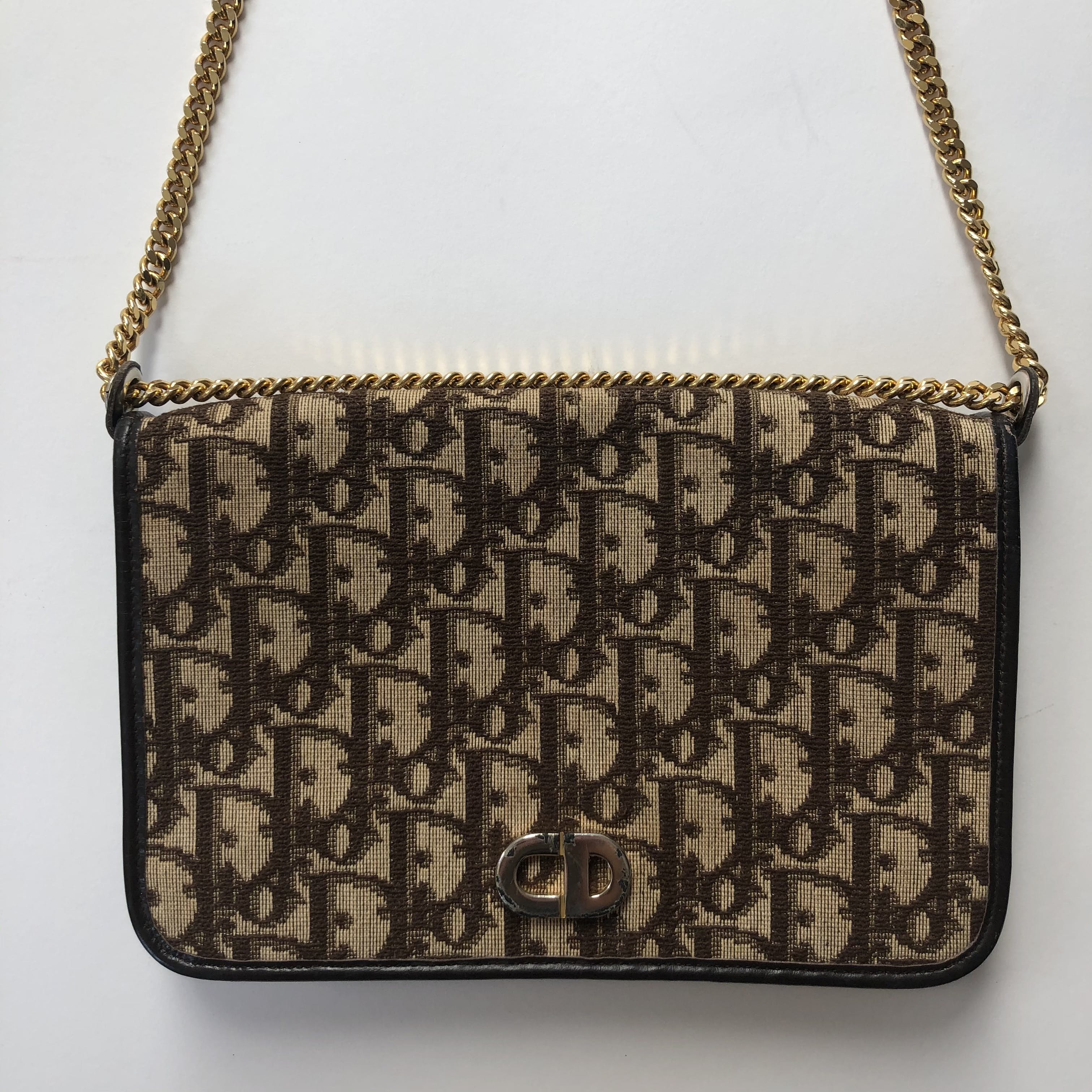 Vintage 70’s Oblique Brown Monogram Canvas Crossbody Bag by Christian Dior  | Shop THRILLING