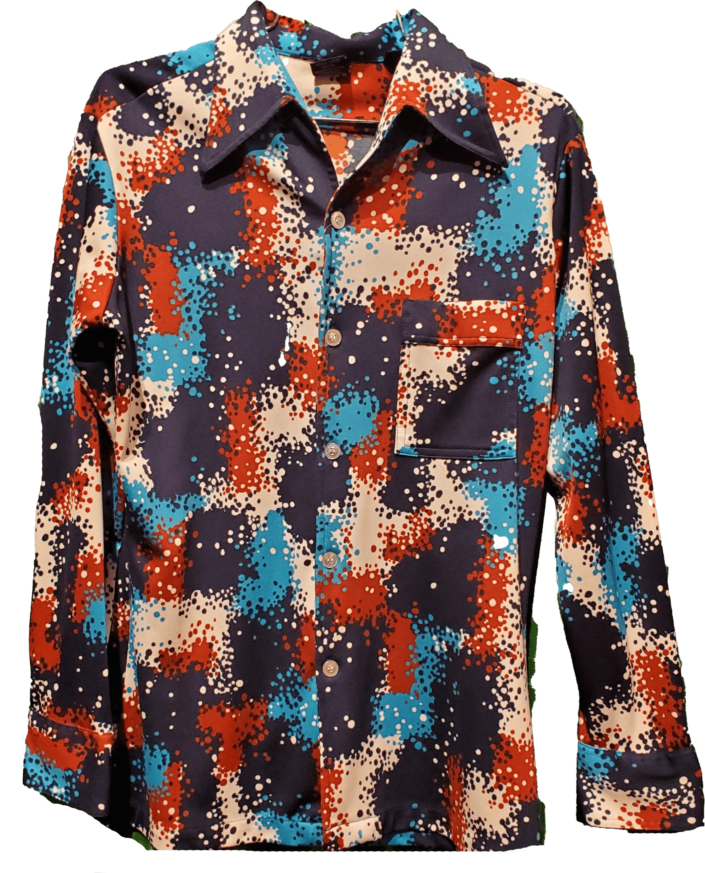 70s Scenic Print Disco Shirt, Size Med – Cee Blues