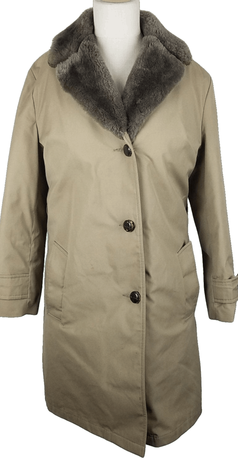 Vintage 70's Tan Prime Northern Goose Down Faux Fur Collar Parka