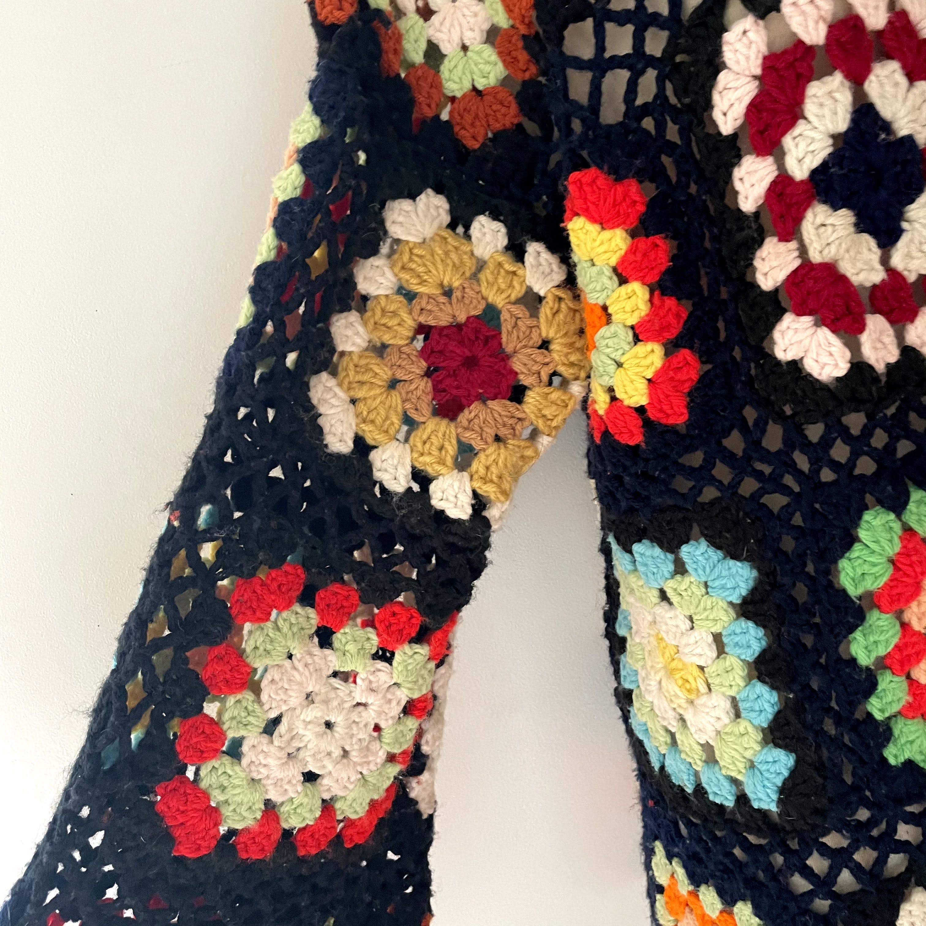 Vintage 70’s Upcycled Crochet Granny Square Cardigan Jacket | Shop THRILLING