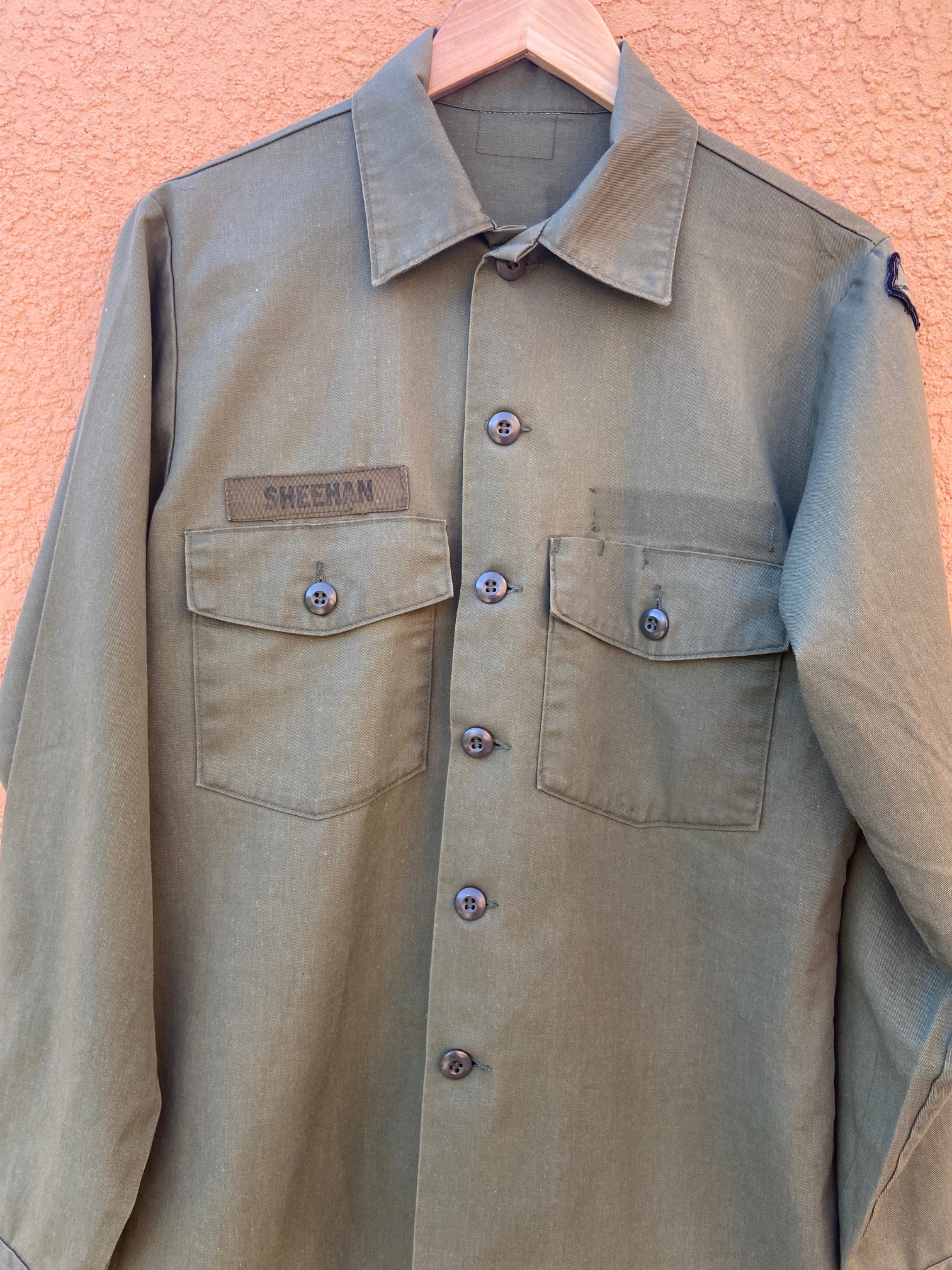 Vintage 70’s Us Army Green Og 507 Military Fatigue Shirt
