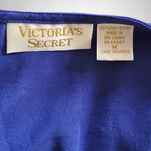 Vintage Vtg Victoria's Secret Gold Label Satin Button Pajama Top