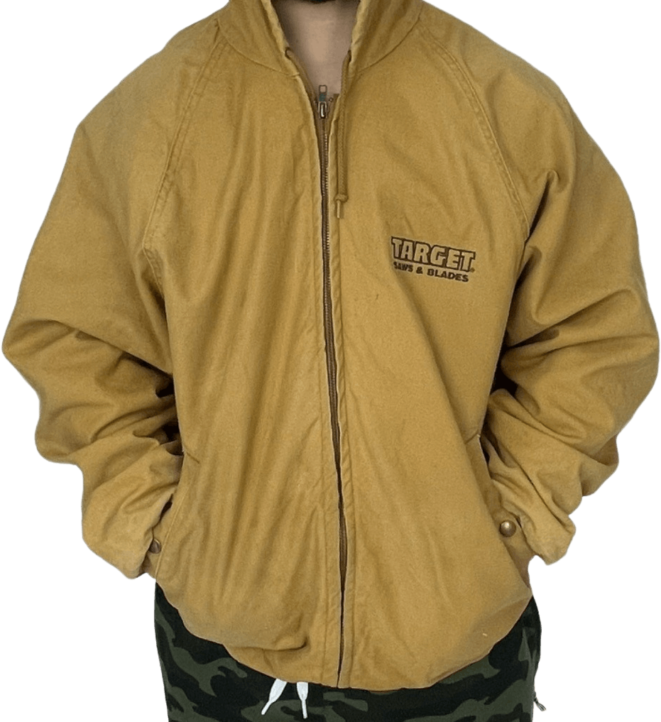 80s/90s K Products Brown Canvas Hooded Chore Work Jacket By K-Product