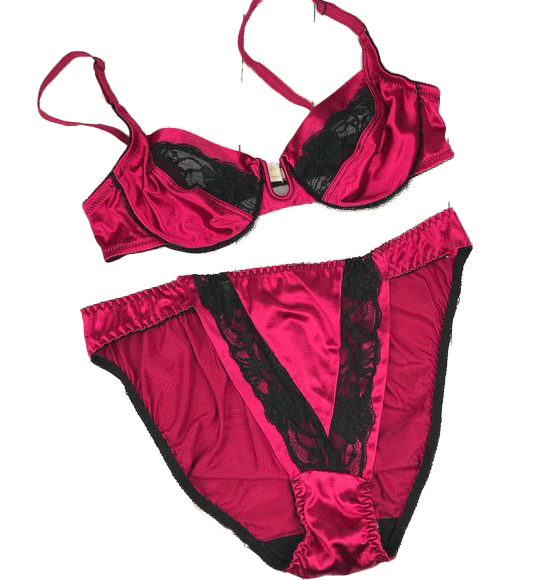 Vintage 80s/90s Sexy Stain Lace Bra And Panty Intimate Set 34b By