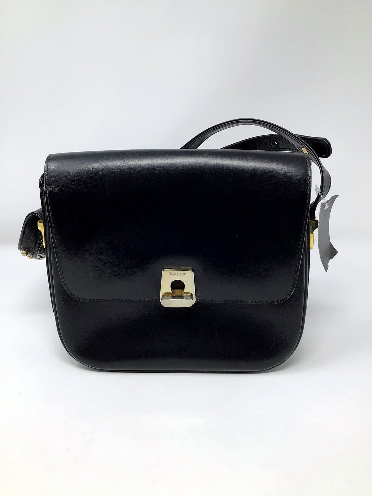 BALLY Black/Dark Brown Pebble Leather Shoulder Bag Purse* - beyond