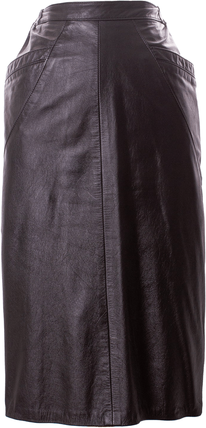 Leather pencil skirt with pockets