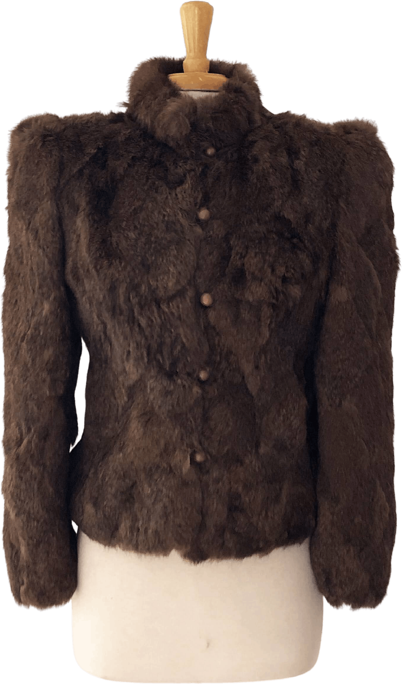 1970s Rabbit Fur Coat Vintage Brown Fur Jacket 
