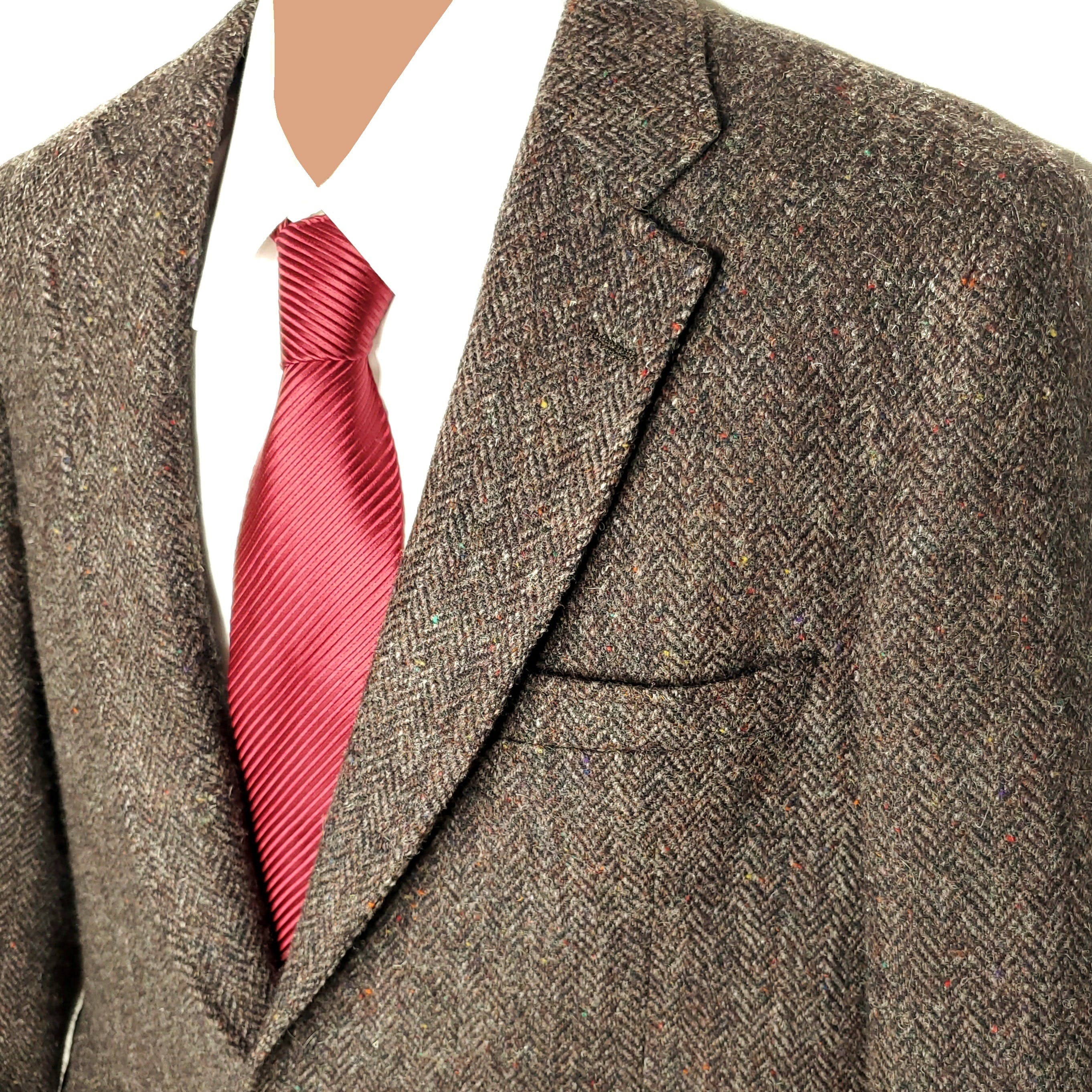 80s-90'S Cabrini Harris Tweed Herringbone Wool Tailored Jacket Made in USA Men's L size /eaa492493