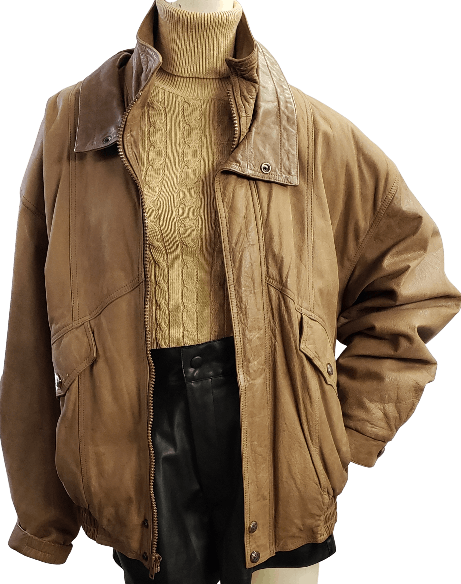Brown Oversized Leather Jacket, 90s Leather Jacket, Y2K Leather