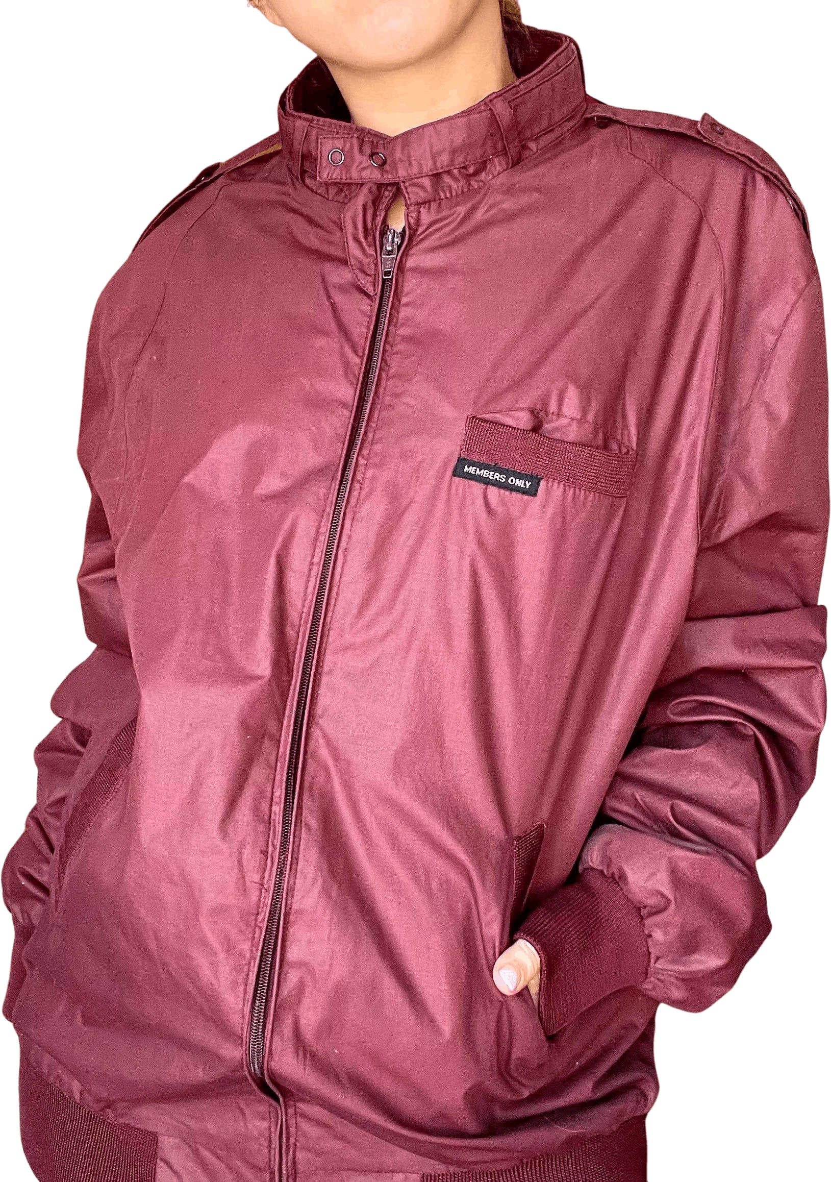Vintage 80 s Members Only Burgundy Light Wight Jacket by Members