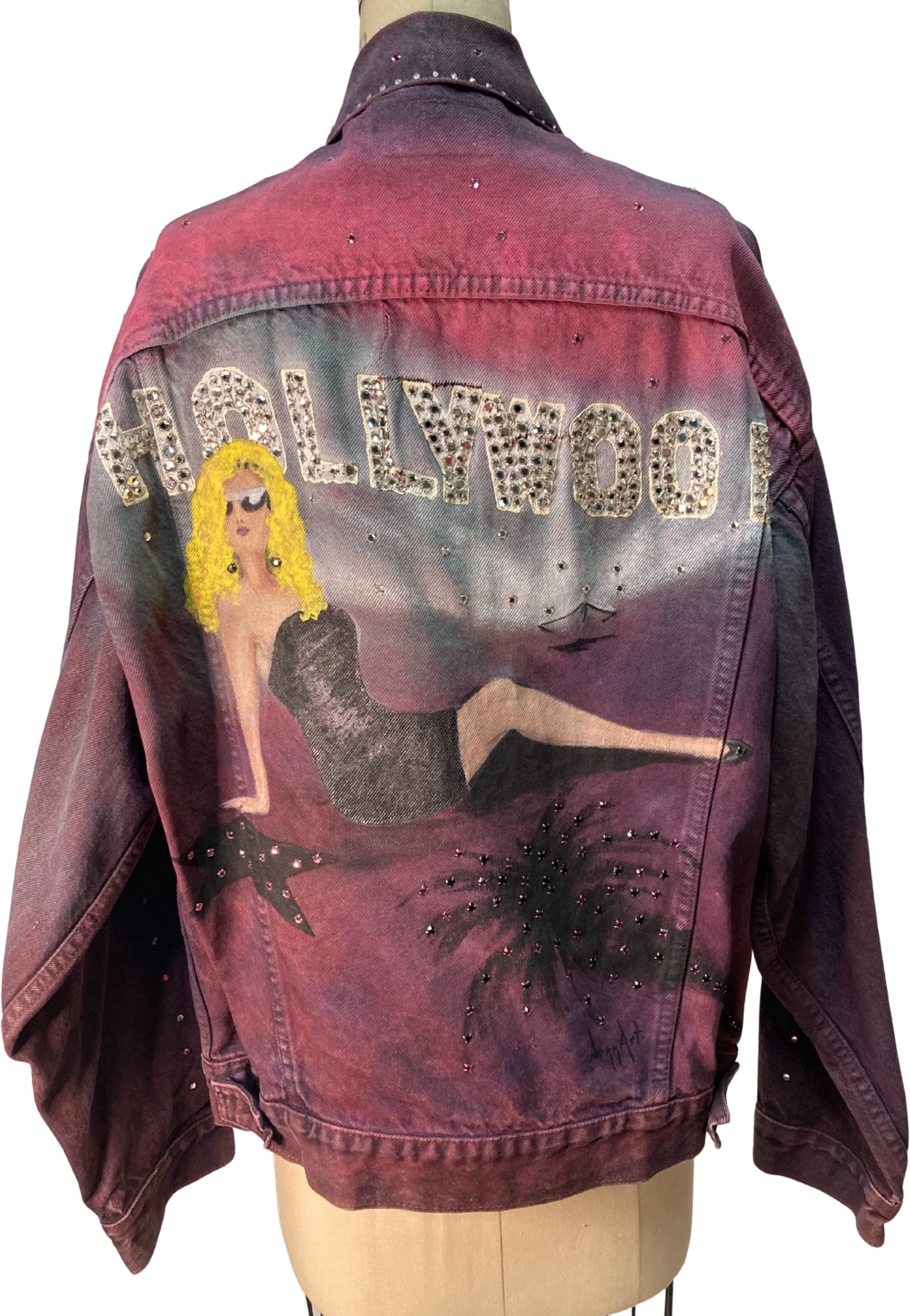 Vintage 80's Painted and Studded Hollywood Denim Jacket by Levi's