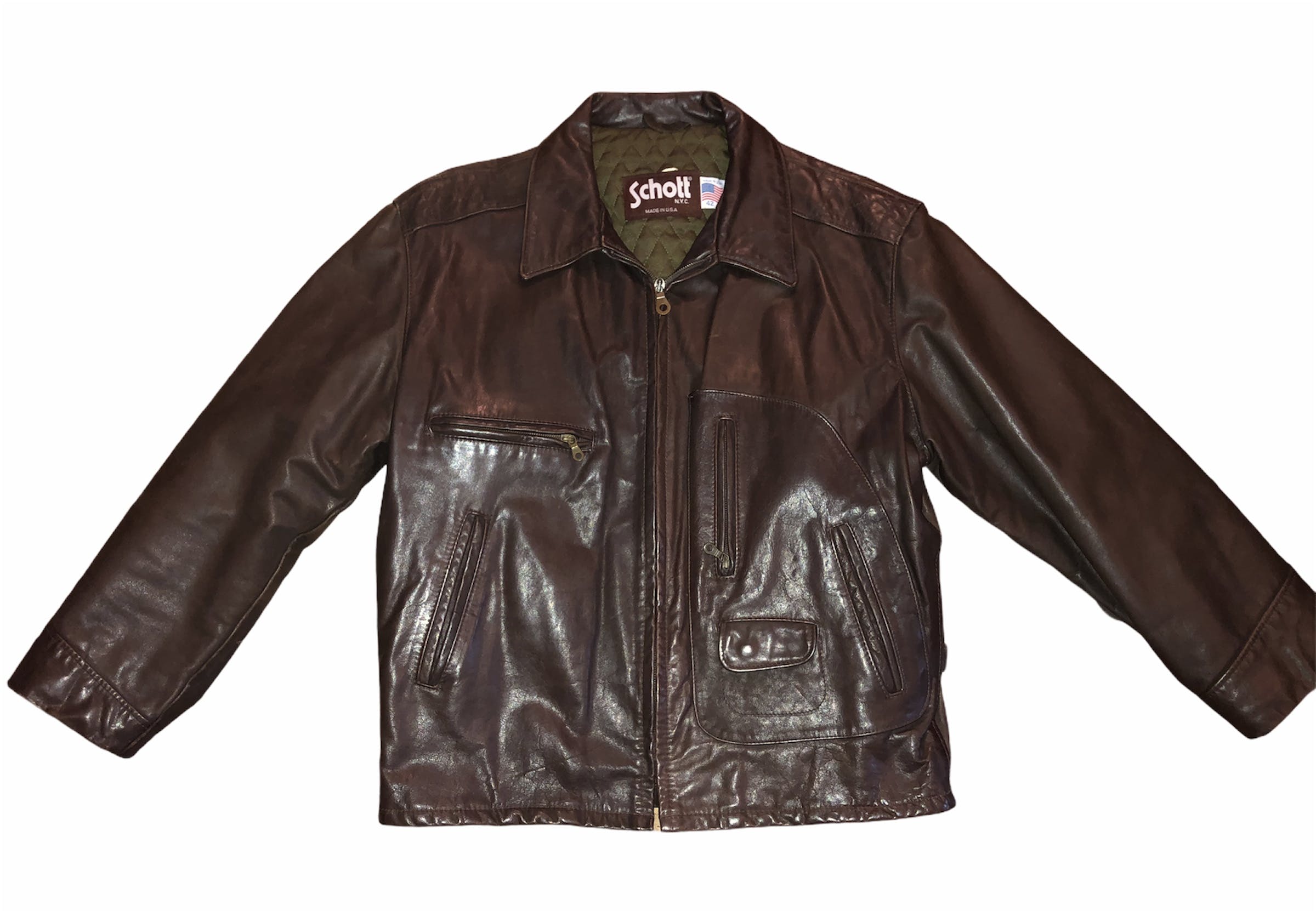 Vintage 80's Brown Leather Jacket by Schott NYC | Shop THRILLING