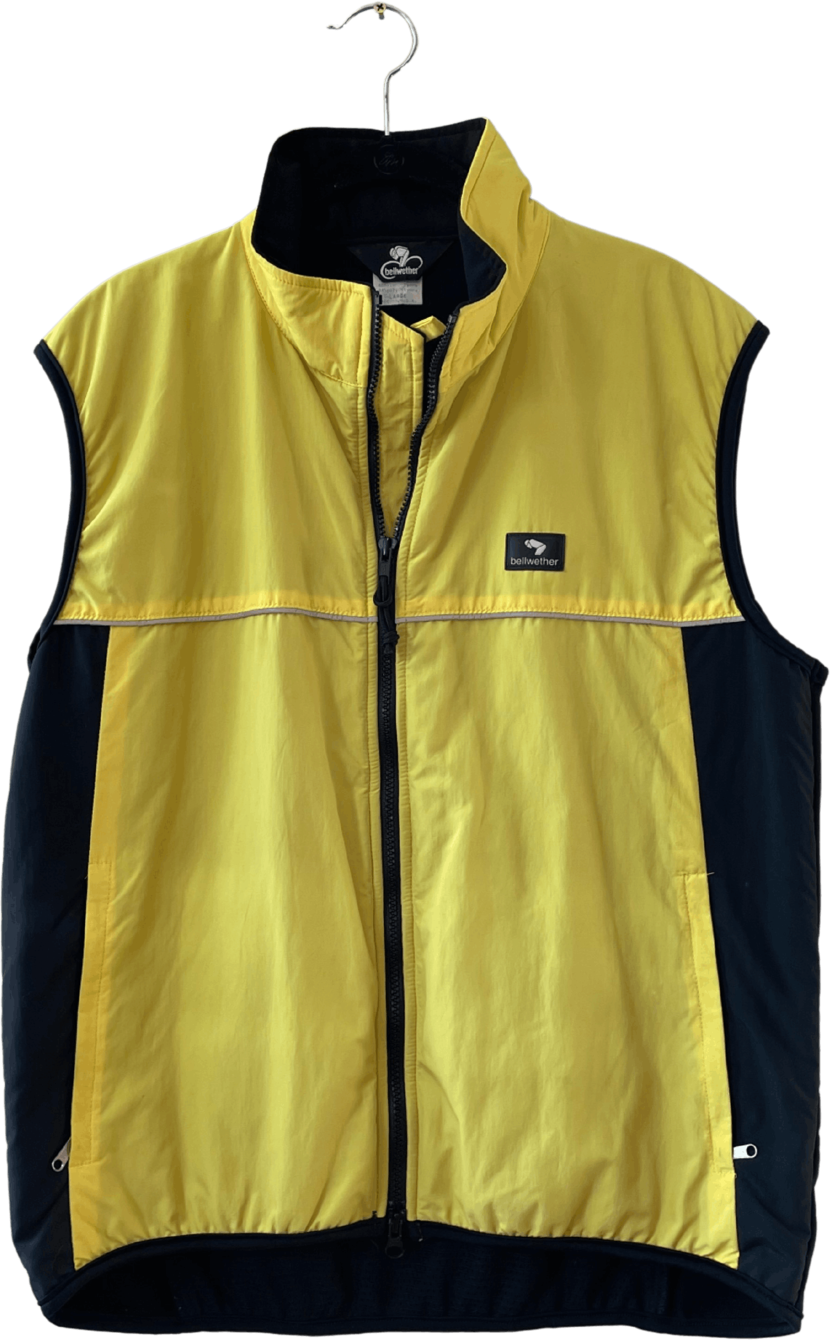 Vintage 80’s Yellow and Black Nylon Vest by Bell Wether Shop THRILLING