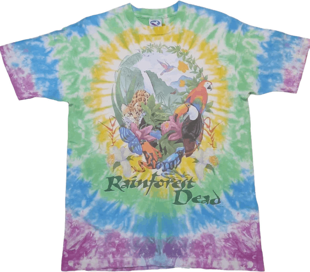 1993 Grateful Dead Rainforest Dead Liquid Blue T Shirt Size XL