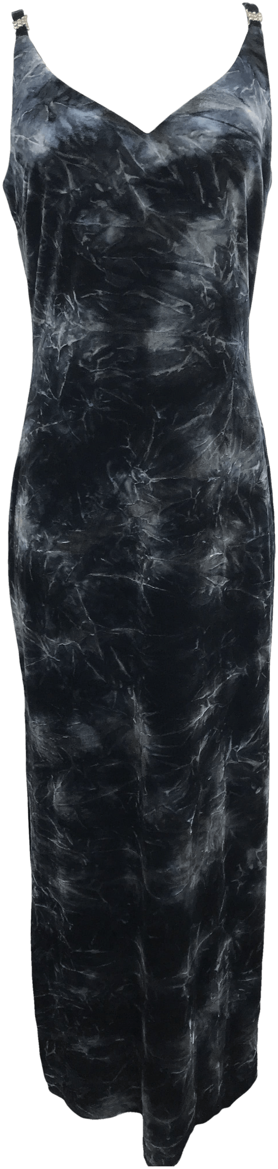 Vintage 90's Tie Dye Velvet Maxi Dress by Betsy & Adam Shop THRILLING