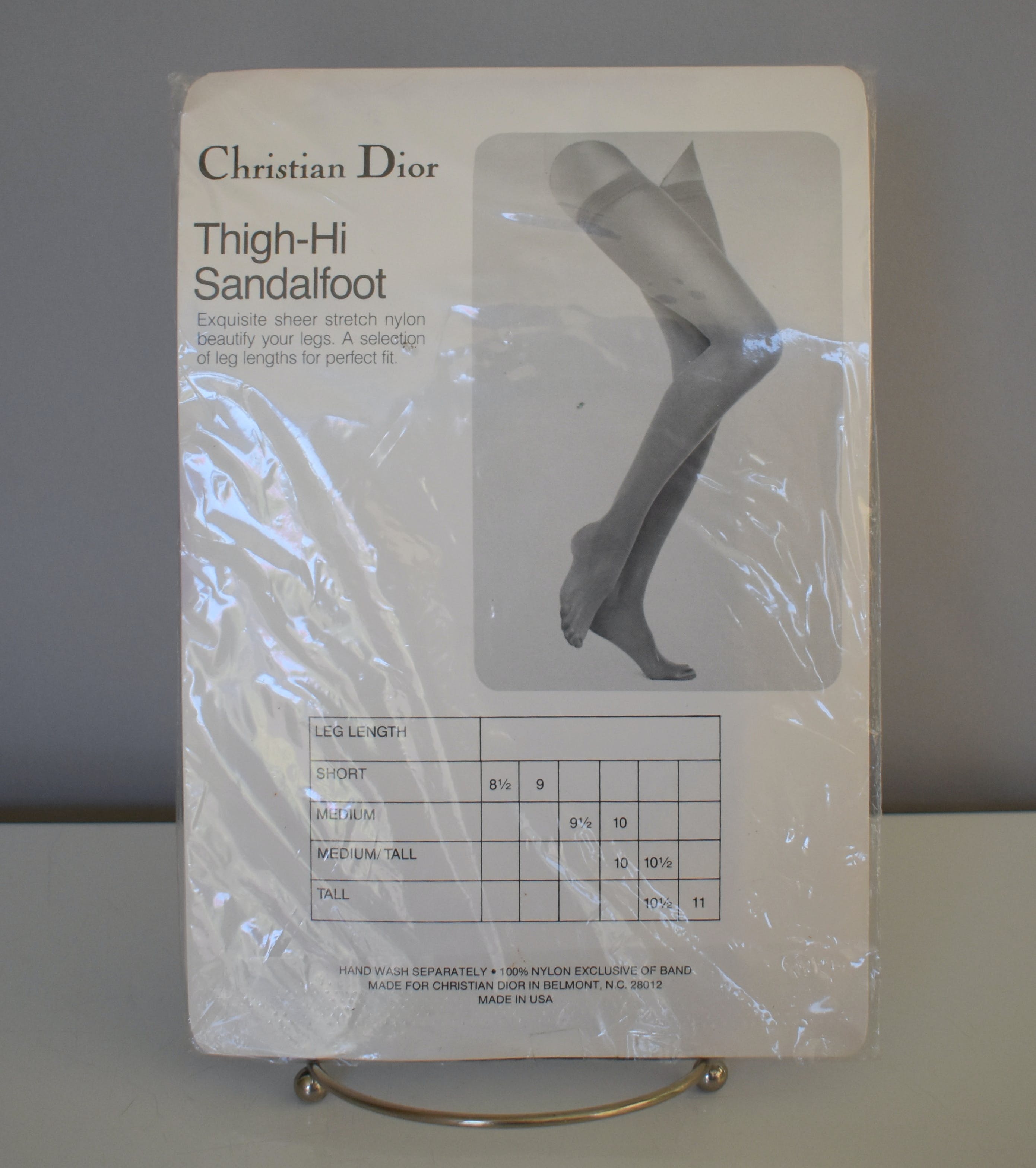 Vintage 90's Black Thigh High Nylon Stockings by Christian Dior