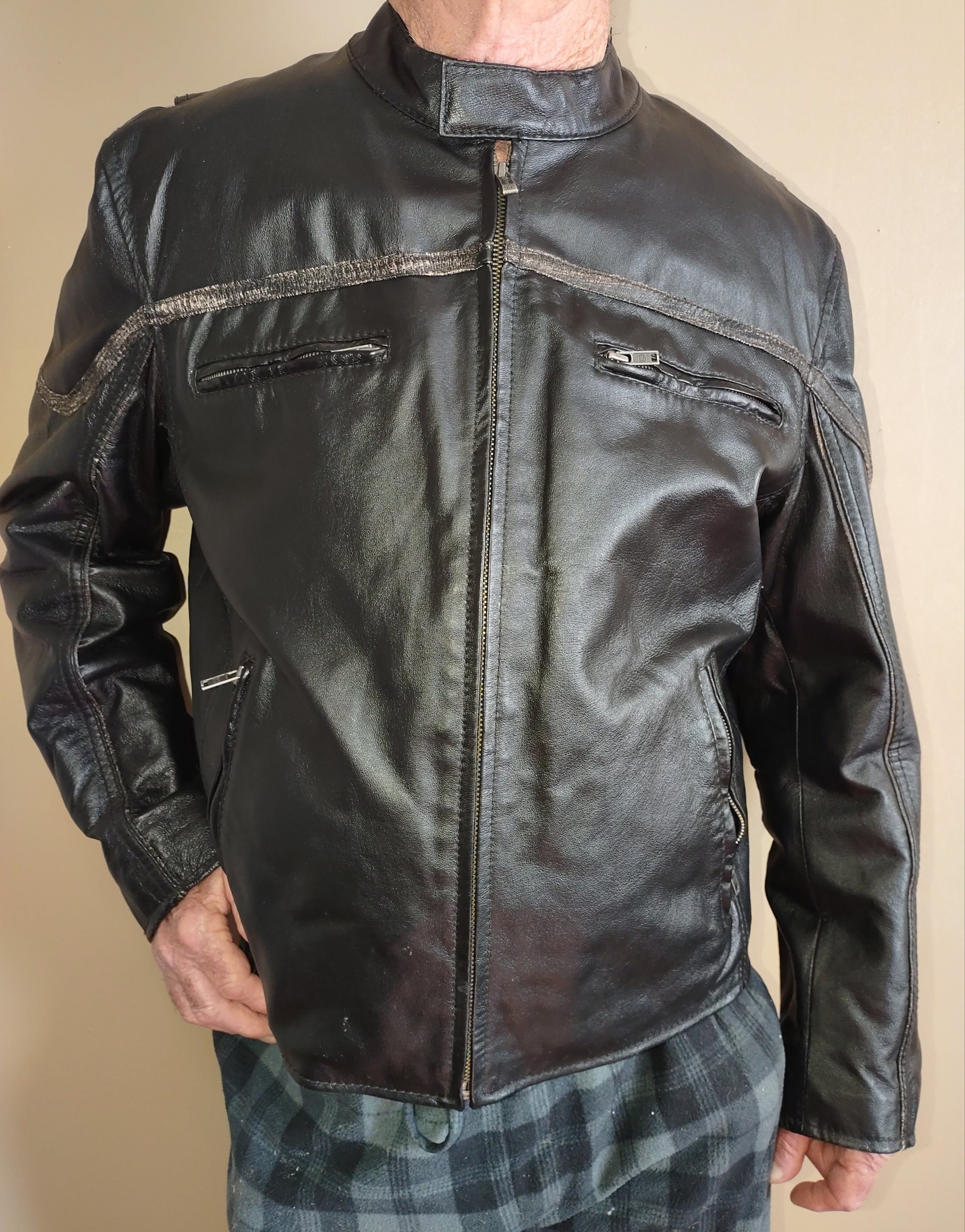 Vintage 90's Leather Embossed Jacket by Wilson's Leather | Shop THRILLING