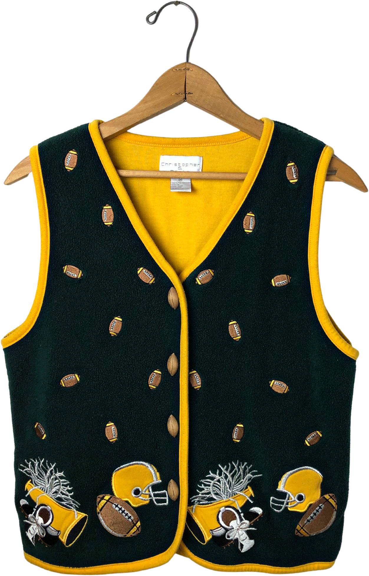 Christopher & Banks Embroidered Green Bay Packers Football Cardigan  Womens Large