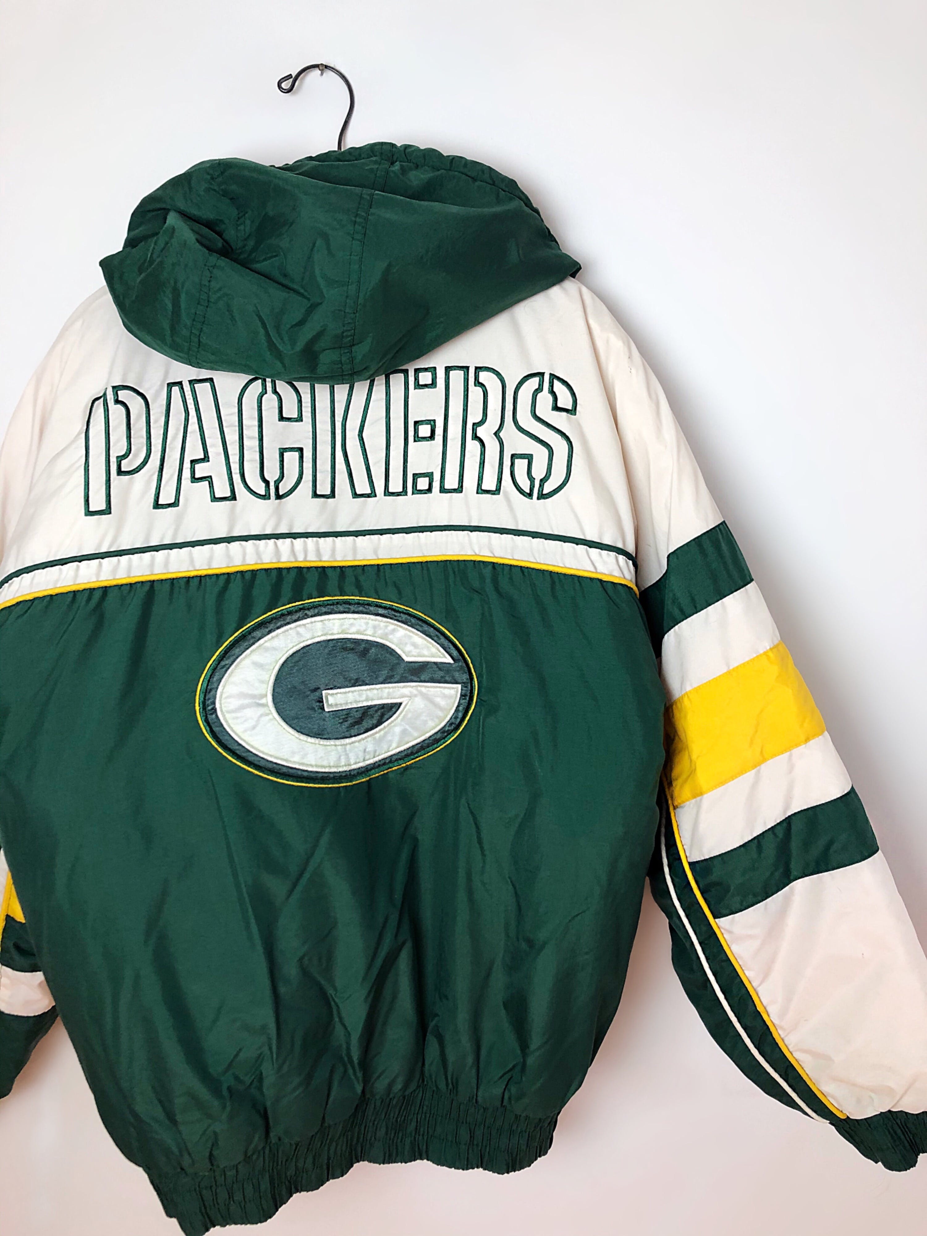 Vintage 90s Green Bay Packers Jacket With Hood Zip up Coat -  UK