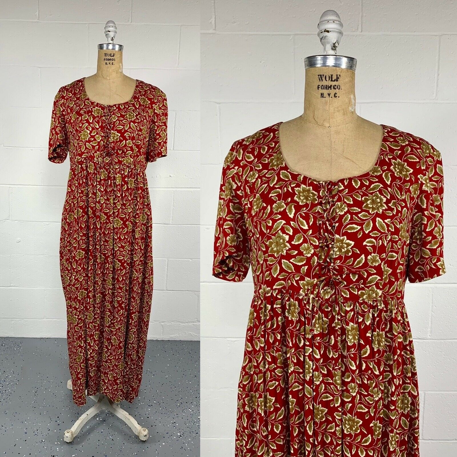 Vintage 90's Grunge Red Floral Oversized Corset Midi Dress by Betsy Lauren | Shop THRILLING Vintage 90's Grunge Red Floral Oversized Corset Midi Dress by Betsy Lauren | Shop THRILLING