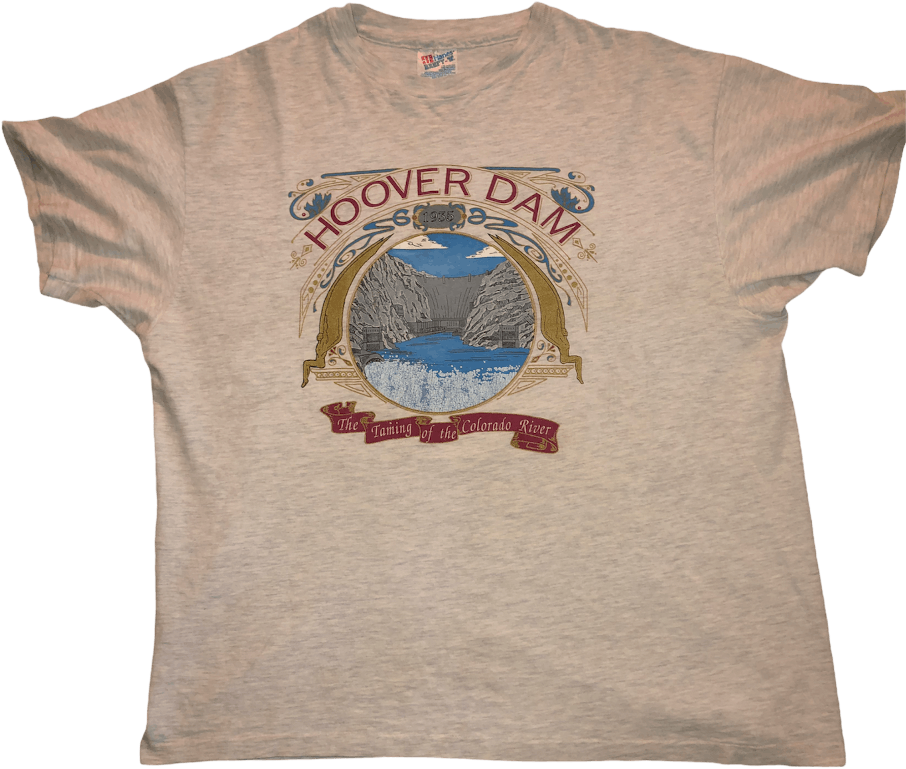 Vintage 90's Hoover Dam Souvenir Single Stitch Tee by Hanes Beefy
