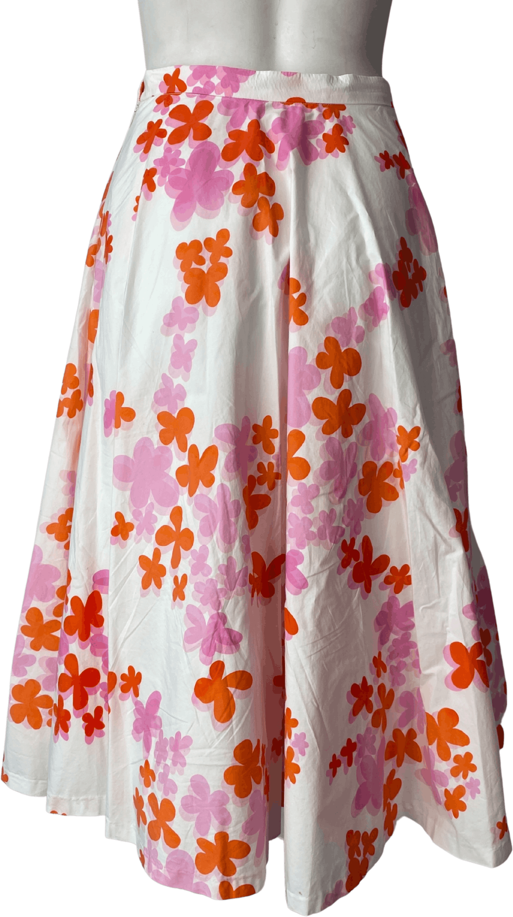 Vintage 90 s Orange and Pink Midi Skirt by Jerome L huillier
