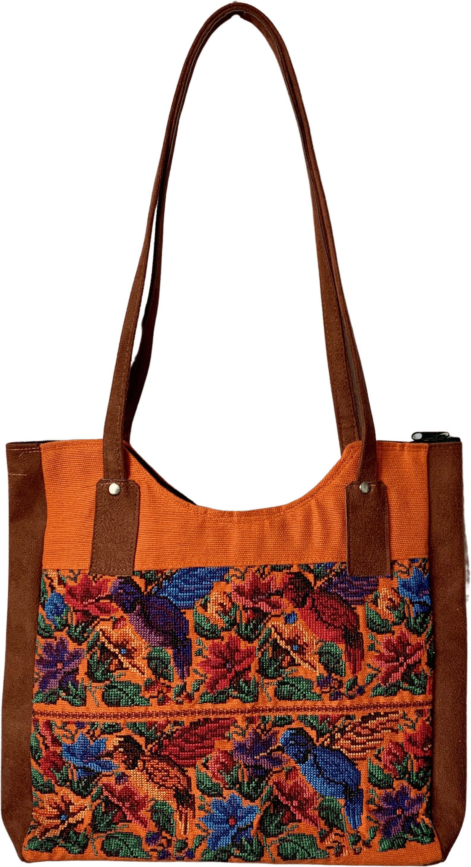 Solid Color Vintage Faux Suede Tote Bag