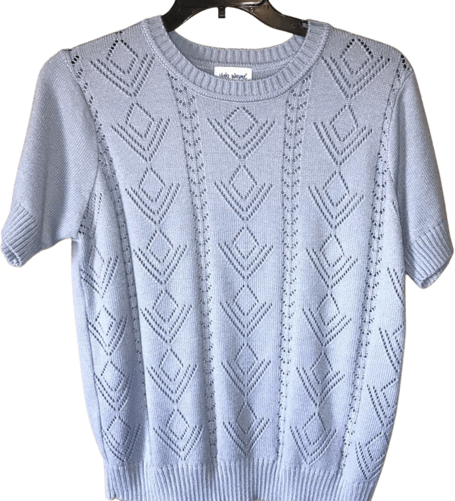 Vintage 90's Powder Blue Textured Sweater by Vicki Wayne Shop THRILLING