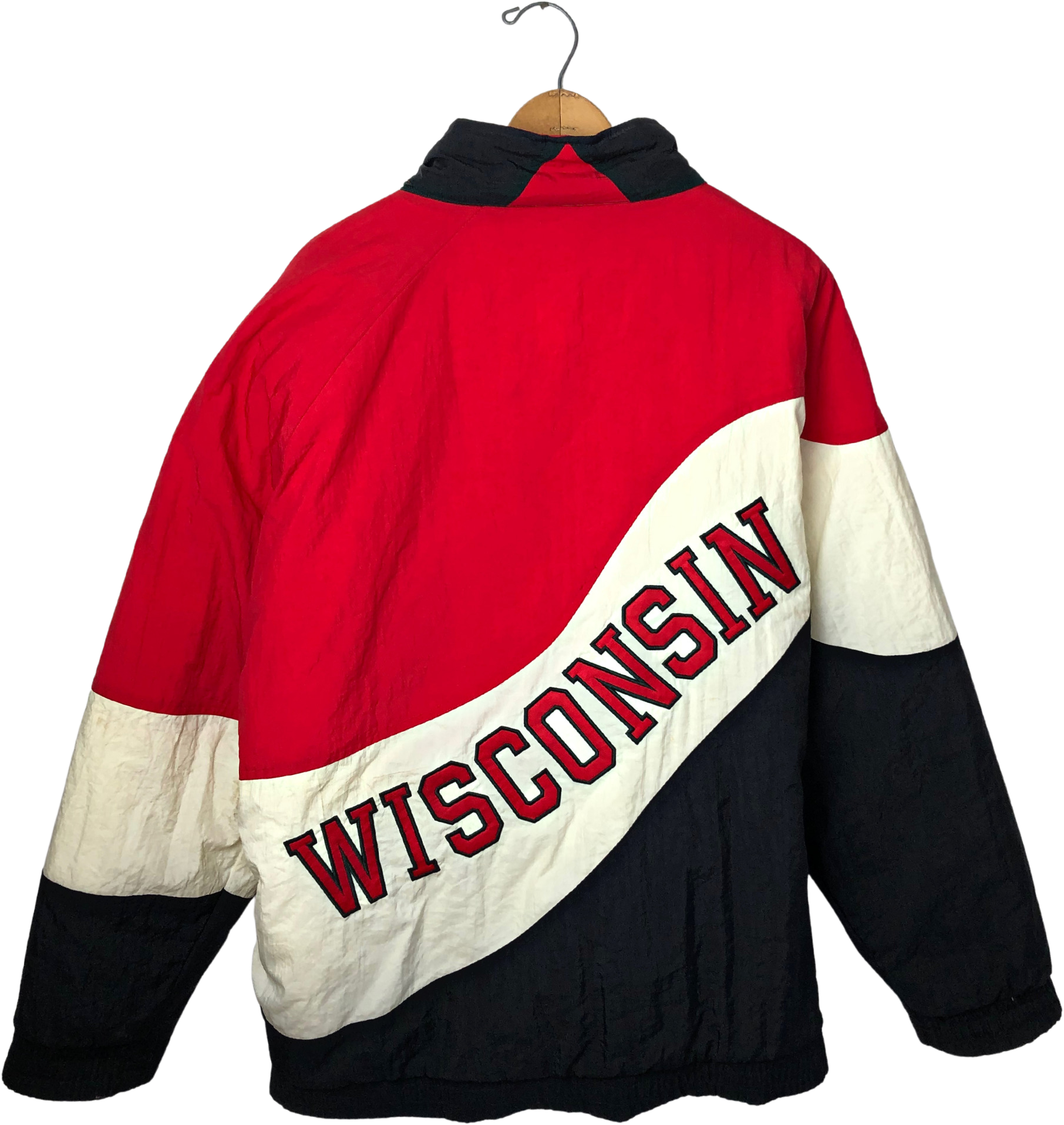 Vintage 90's Wisconsin Badgers Colorblock Puffer Jacket by Apex ...