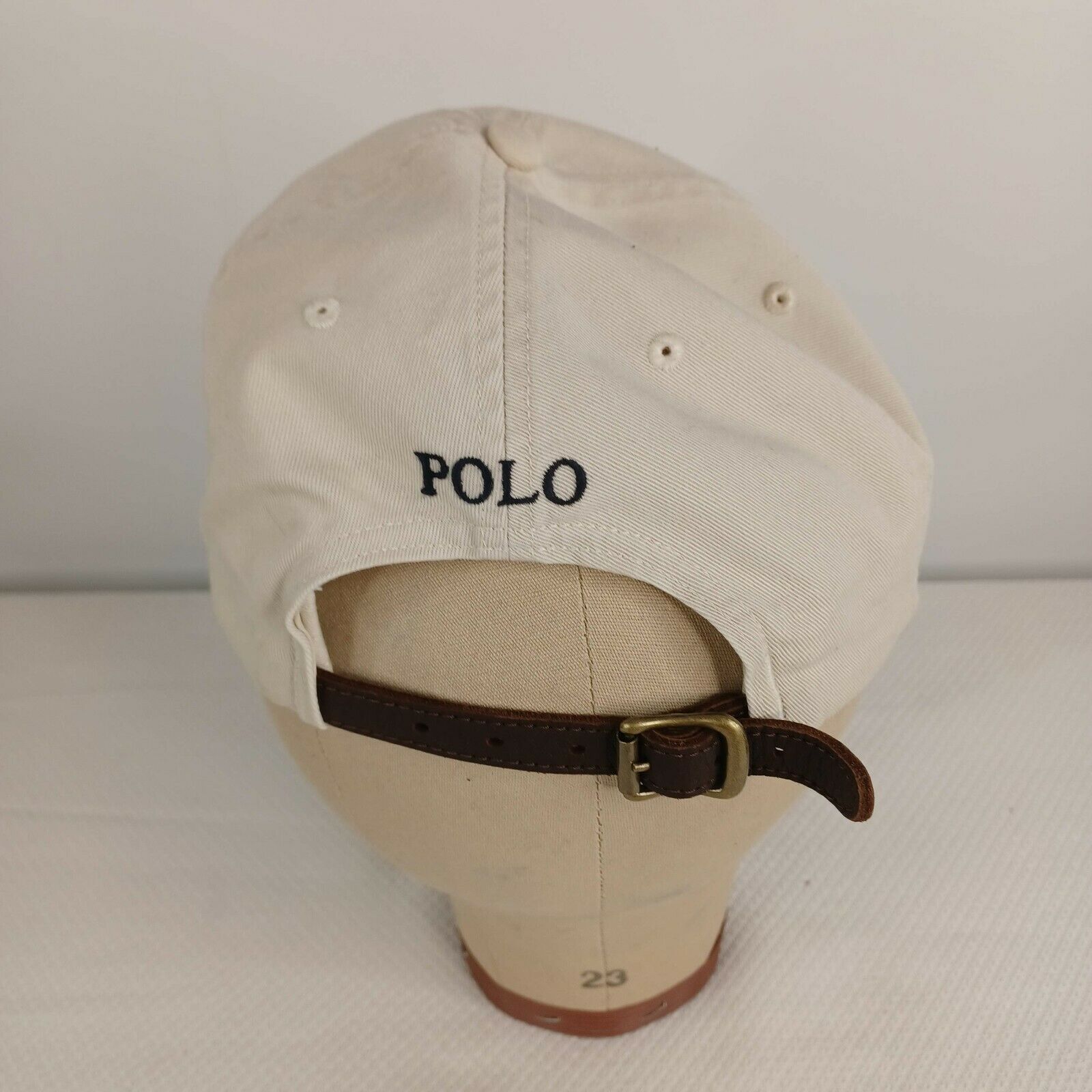 THRILLING Polo | St Leather Ralph Vintage Beige Lauren 90s Shop Pony Hat Cap Adjustable