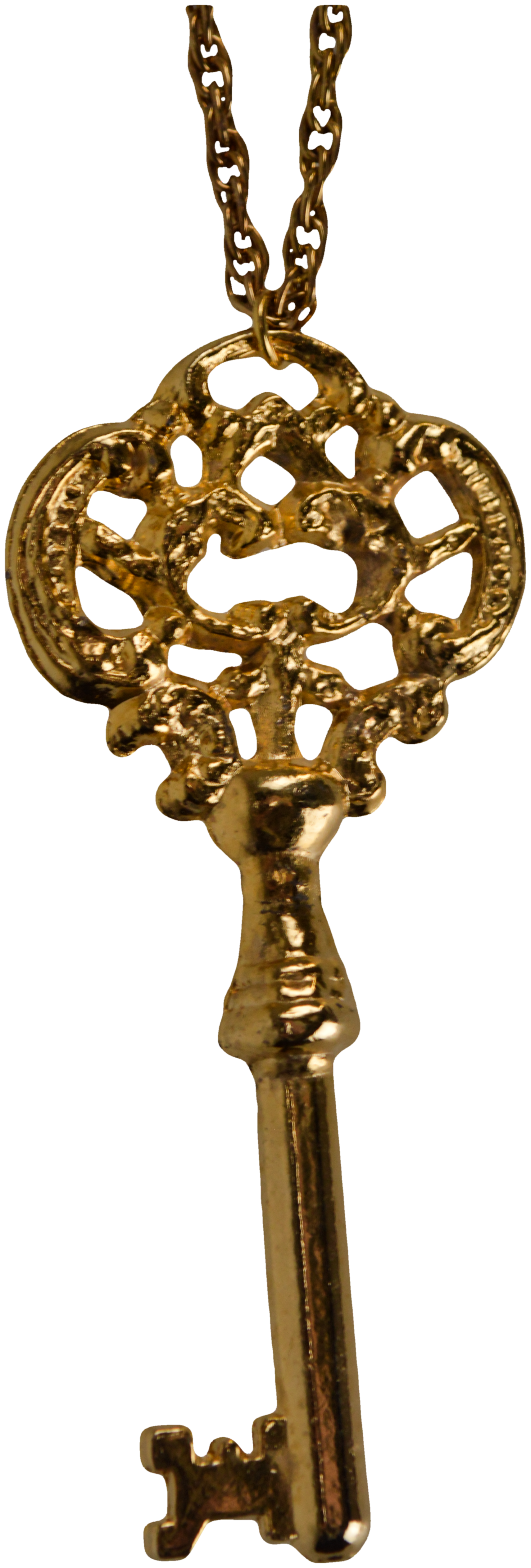 Key Necklace - Custom Original / White / Antique Gold